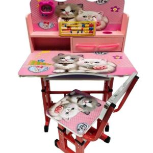 birou cu model pisicute roz cu scaunel inclus